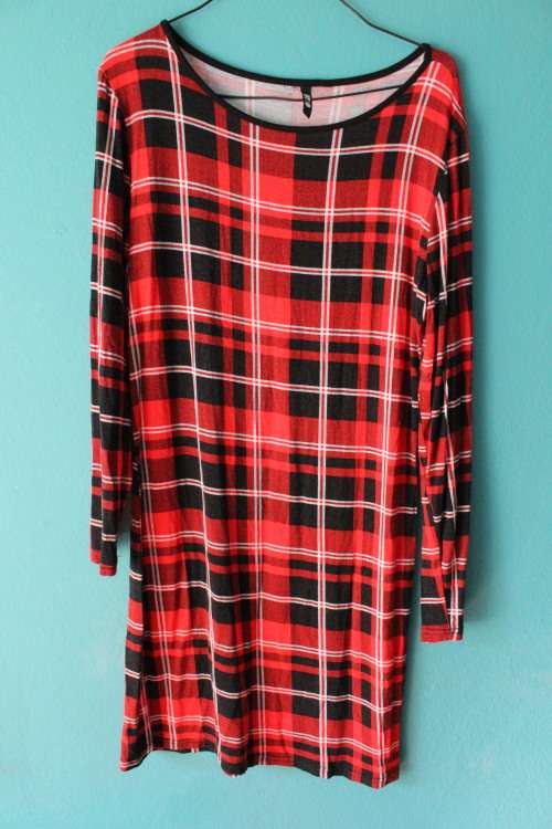Modern Tartan Tunic / Mini Dress (XL)