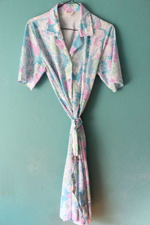 Vintage Green, Blue and Purple Dress (Small / Medium)