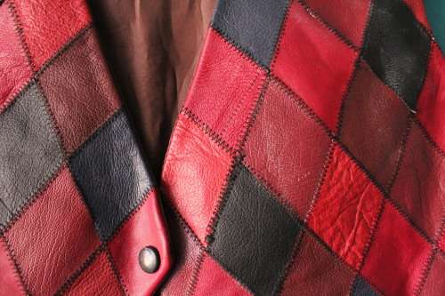Vintage Patchwork Leather Vest (Small . Medium)