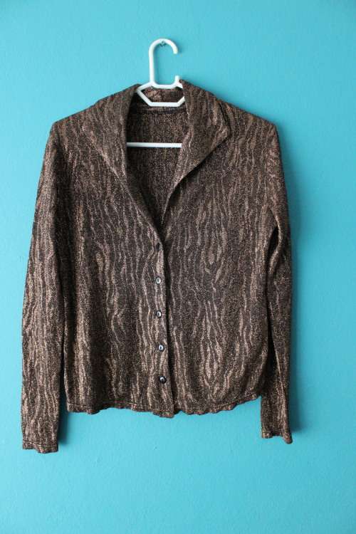 Gold / Metallic Long Sleeved 90's Shirt (Small / Medium)