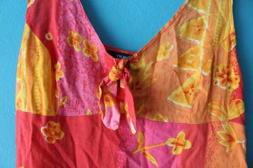 Vintage 90's Orange and Pink Dress (Size 34)