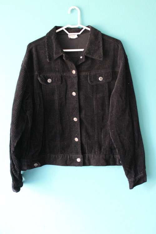 Vintage 90's Black Corduroy Jacket (Large)