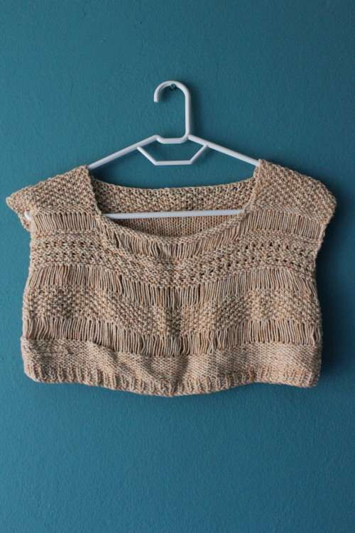 Peach Knit Super Cropped Top (Medium / Large)