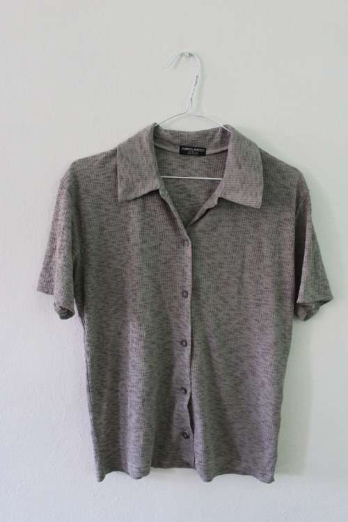 Vintage 90's Grey Polyester Shirt (Small / Medium) See description