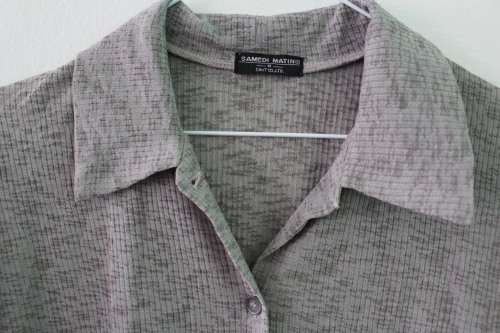 Vintage 90's Grey Polyester Shirt (Small / Medium) See description