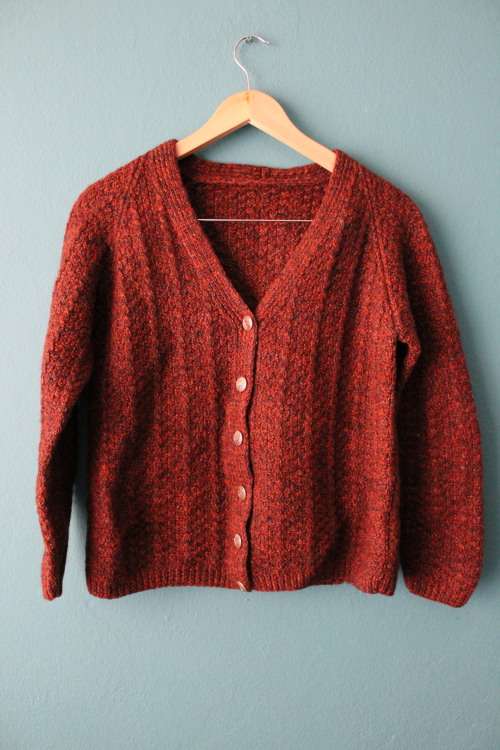 Vintage Brown Knit Jersey (Small / Medium)