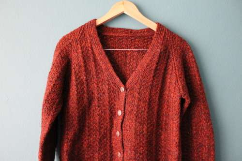 Vintage Brown Knit Jersey (Small / Medium)
