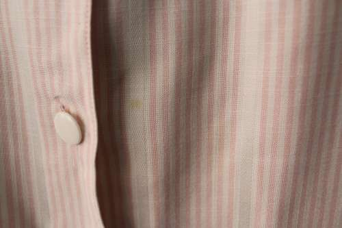 Vintage Pink and White Striped Button Up Skirt (Medium / Large)