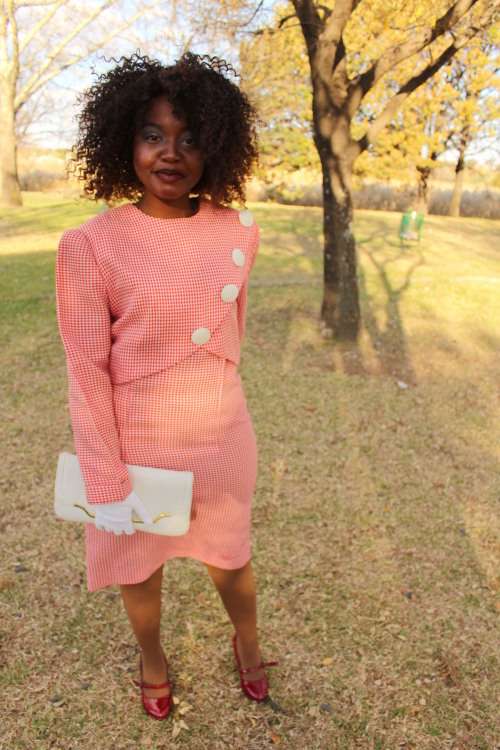 Vintage Red and White Dress (Medium / Large)