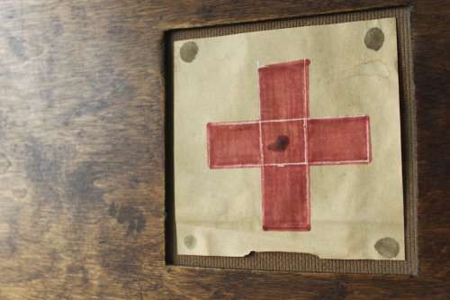 Vintage Medicine Box (Top: 23 x 35cm - stands 13cm tall)