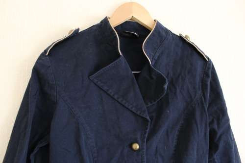 Navy Vintage Style Military Jacket (Size 12)