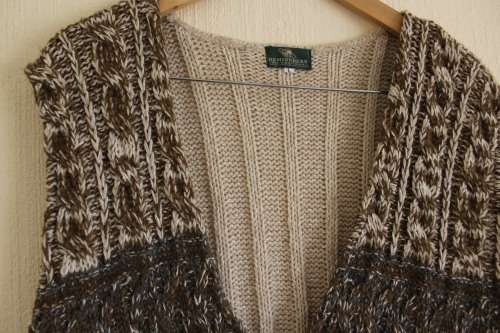 Brown and Beige Knit Waist Coat (XL / 2XL)