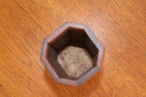 Vintage Wooden Container with Brass Inlays