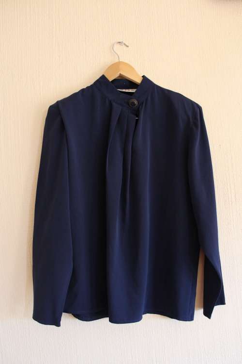 Vintage Navy Blue Blouse (Large / XL)
