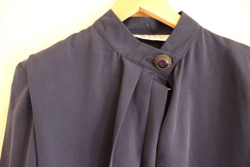 Vintage Navy Blue Blouse (Large / XL)