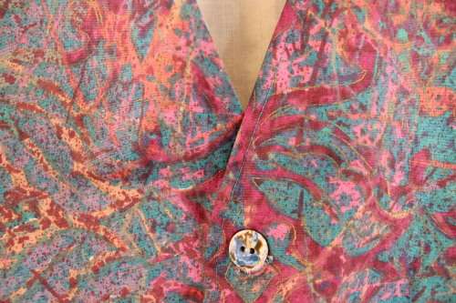 Vintage Pink and Blue 80's Waist Coat (2 to 3 XL)