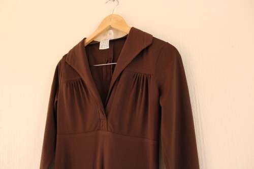 Stunning 50's / 60's Brown Vintage Dress (Small)