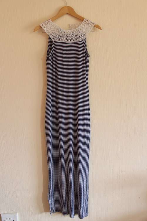 Navy and White Striped Forever New Dress (European Size 36)