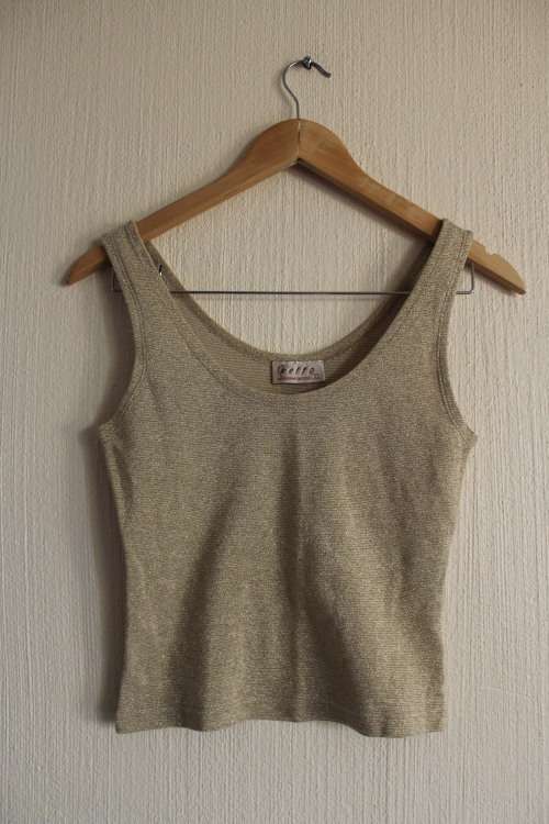 Gold Thread Cropped Shirt (Small)
