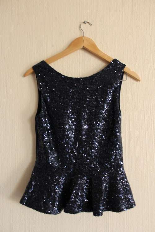 Blue Sequin "Lipsy London" Top (Size 10)