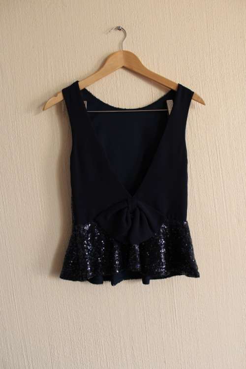 Blue Sequin "Lipsy London" Top (Size 10)