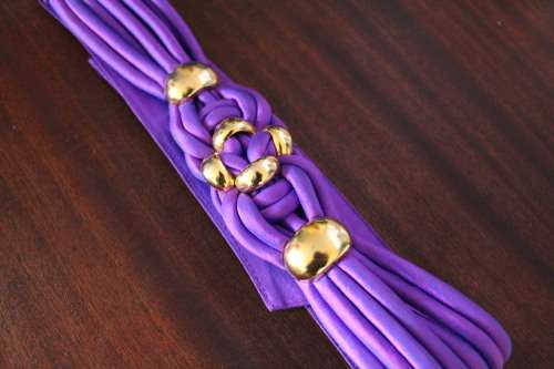 Vintage Purple and Gold 80's Waist Belt (75cm total length )