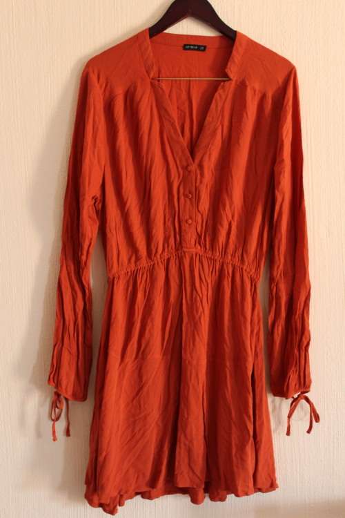 Burnt Orange Boho Dress by "Cotton On" (Large)
