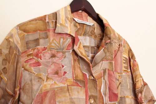 Vintage Brown and Red Button Up Shirt (Size 10)