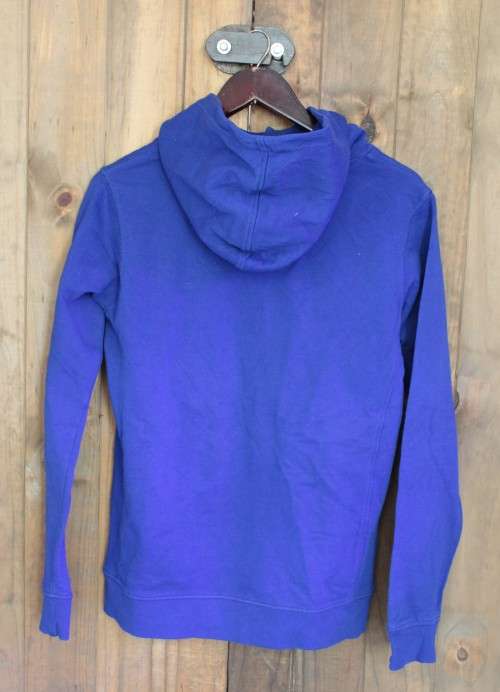 Blue Hoodie with Vintage Look Buttons (Small / Medium)