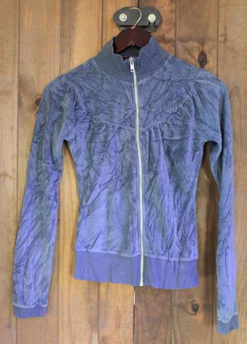Blue H&M Zip Up Velvet Top (XS)