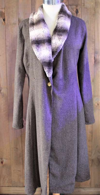 Vintage Brown Jacket with Faux Fur Collar (Small / Medium)