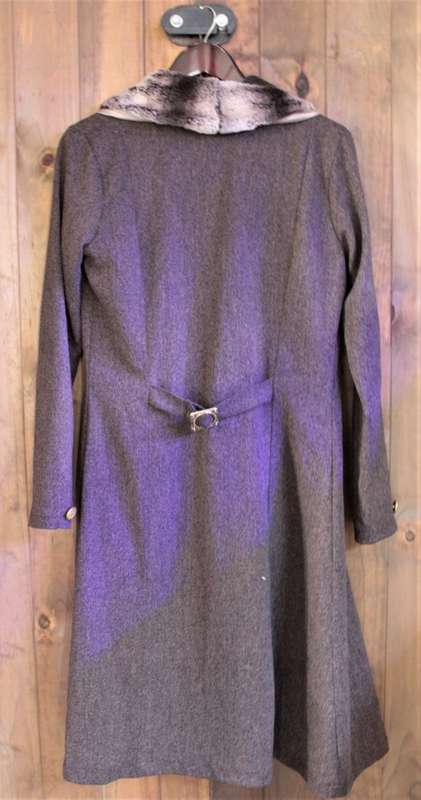 Vintage Brown Jacket with Faux Fur Collar (Small / Medium)