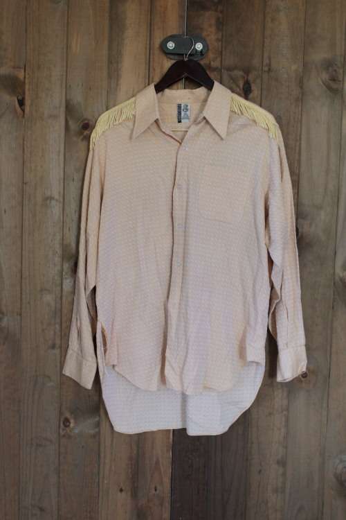 Light Orange Cowboy Shirt with Tassel Detail (Large)