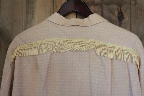 Light Orange Cowboy Shirt with Tassel Detail (Large)
