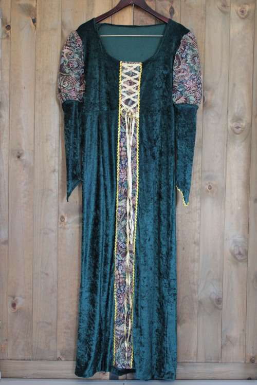 Vintage Green Medieval Dress (Large / XL)