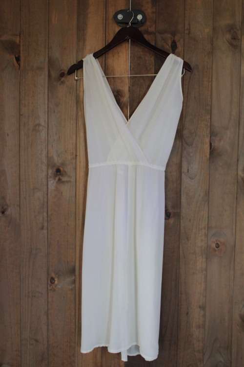 Vintage Grecian Style Sleeveless Dress (Medium / Large) Semi sheer