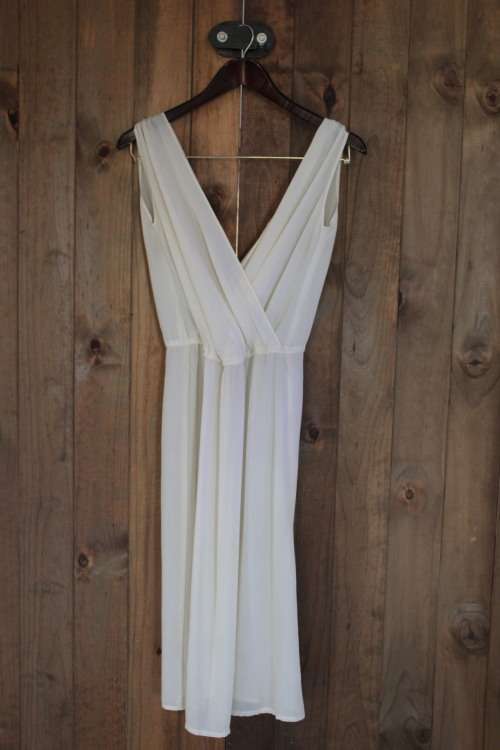 Vintage Grecian Style Sleeveless Dress (Medium / Large) Semi sheer