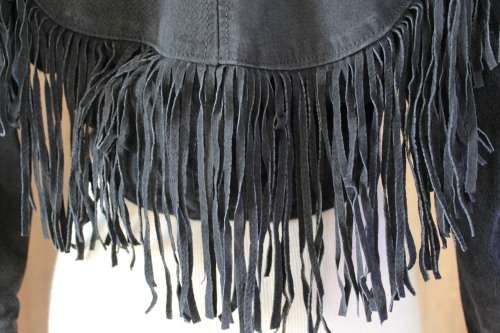 Black Leather Cropped Vintage Jacket (Medium / Large)