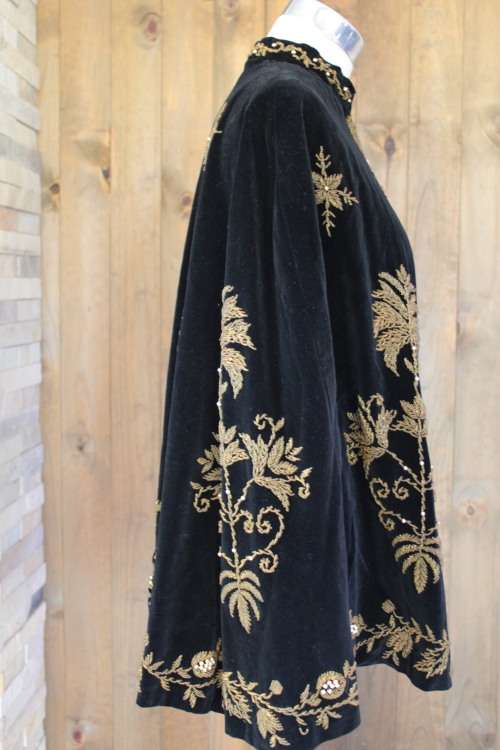 Gorgeous Black Vintage Beaded Cape (Free Size)