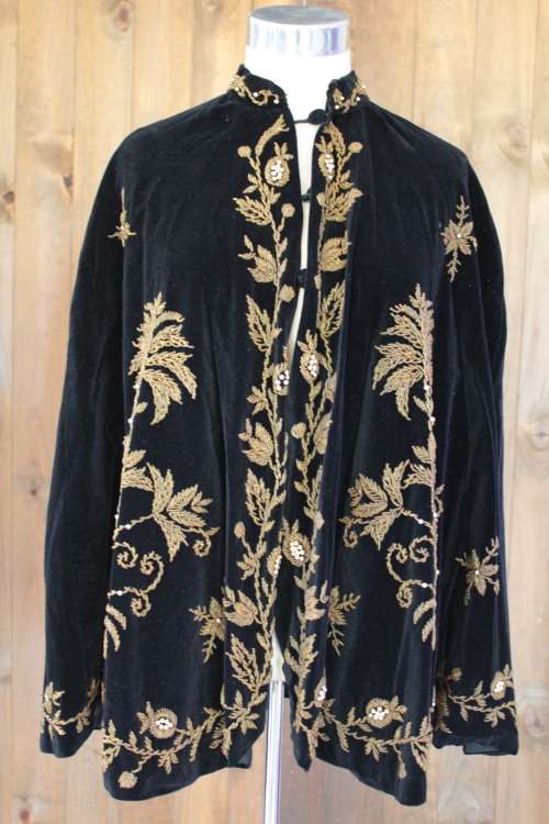 Gorgeous Black Vintage Beaded Cape (Free Size)