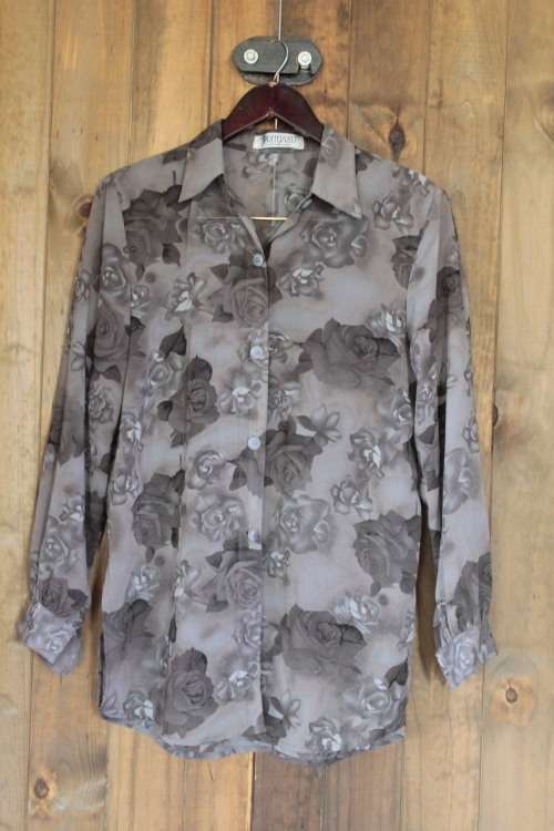 Grey Vintage Semi Sheer Shirt (Large / XL)
