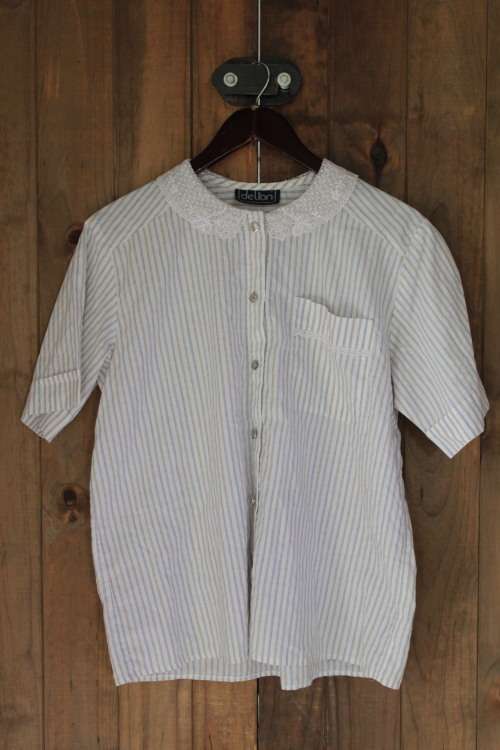 Vintage Striped Button Up Shirt (Size 14)