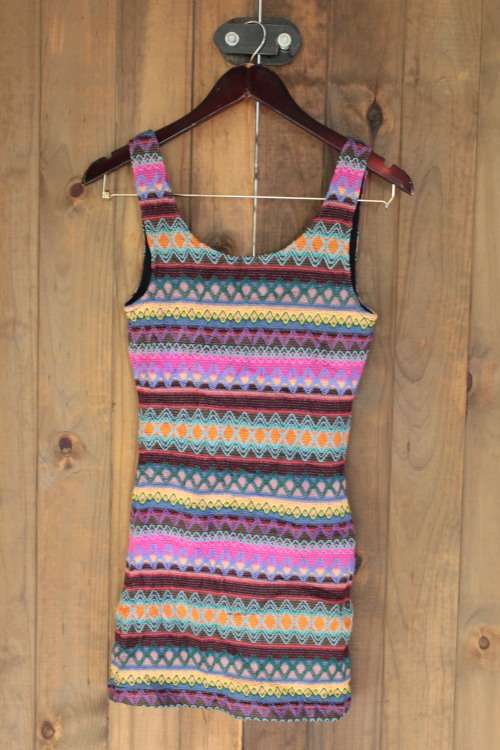 Boho Print Mini Dress (Small)