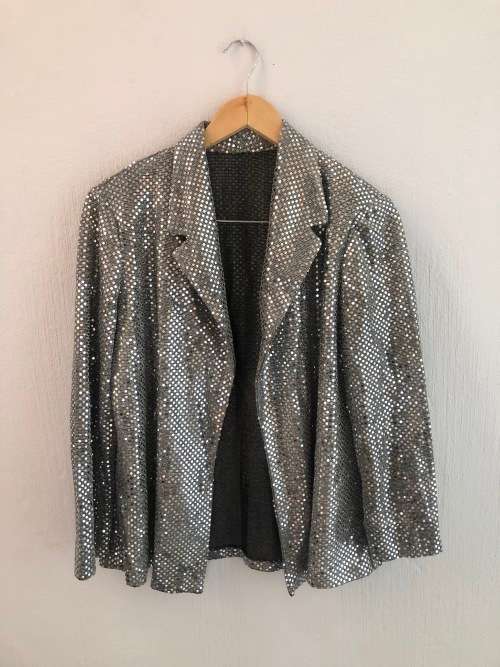 Vintage Silver Sequin Jacket (Large)