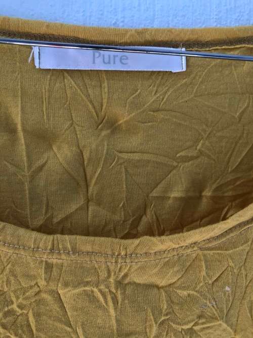 Mustard off Shoulder Cropped Shirt (Large / XL)