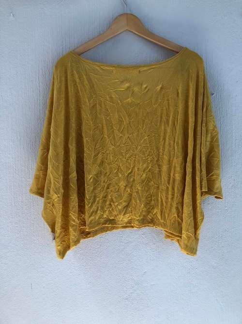 Mustard off Shoulder Cropped Shirt (Large / XL)