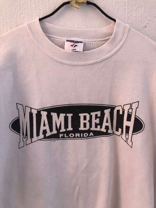 Miami Beach Vintage Sweat Shirt (Small / Medium) Needs TLC