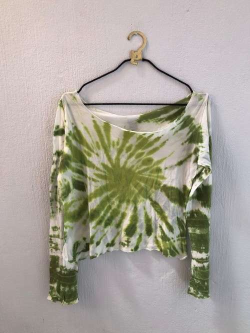 Green & White TIe Dye Shirt (Medium)