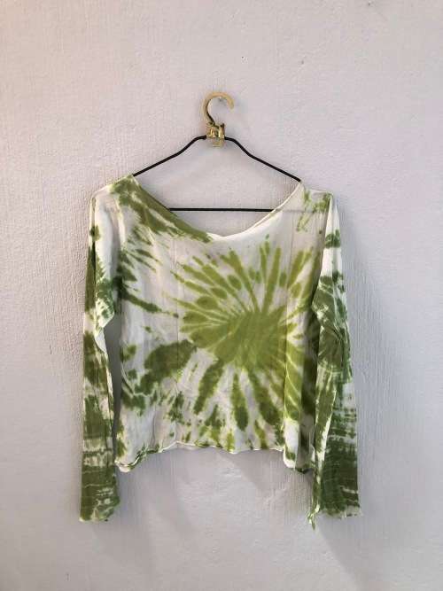 Green & White TIe Dye Shirt (Medium)