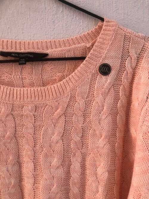 Pink Knit Cardigan (Best fit XL)